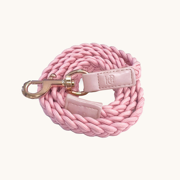 Baby Pink Plaited Dog Lead