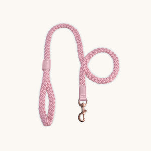 Baby Pink Plaited Dog Lead