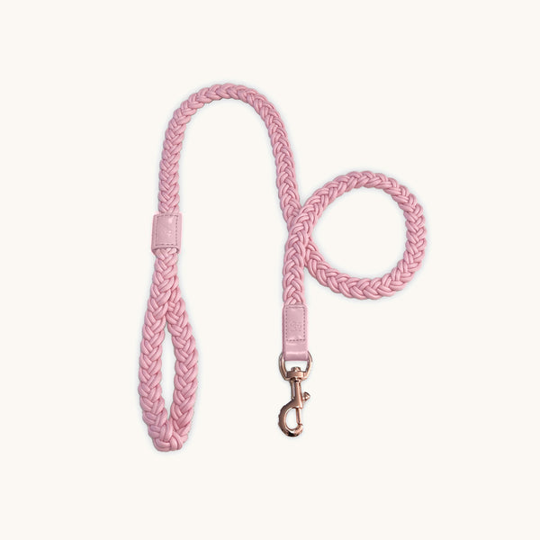 Baby Pink Plaited Dog Lead