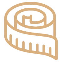 Gold measuring tape design icon