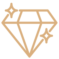 Premium Gold diamond shape with stars icon