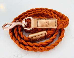 Cinnamon Rust Plaited Dog Lead