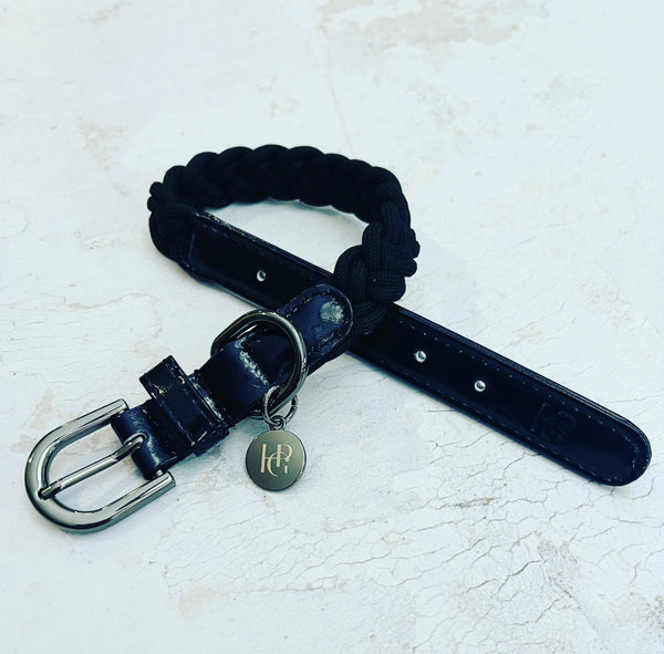 婴儿粉编织狗项圈