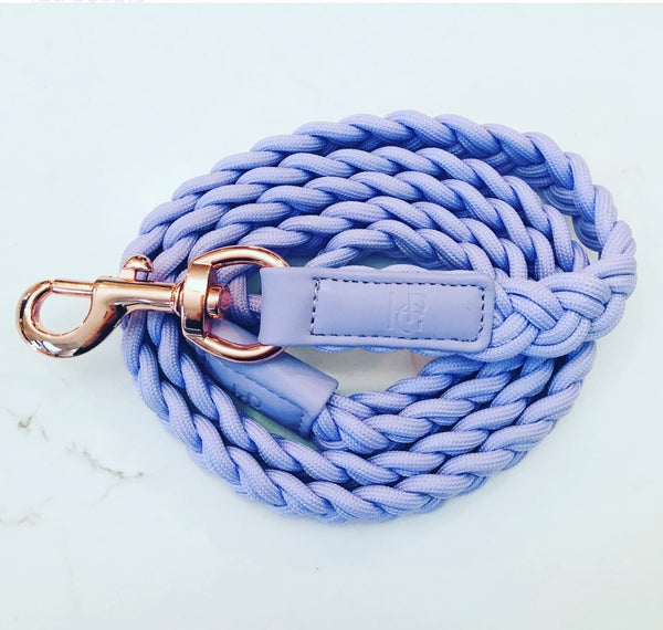 Lilac Plaited Dog Lead