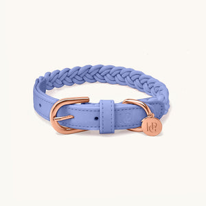 Lilac Plaited Dog Collar