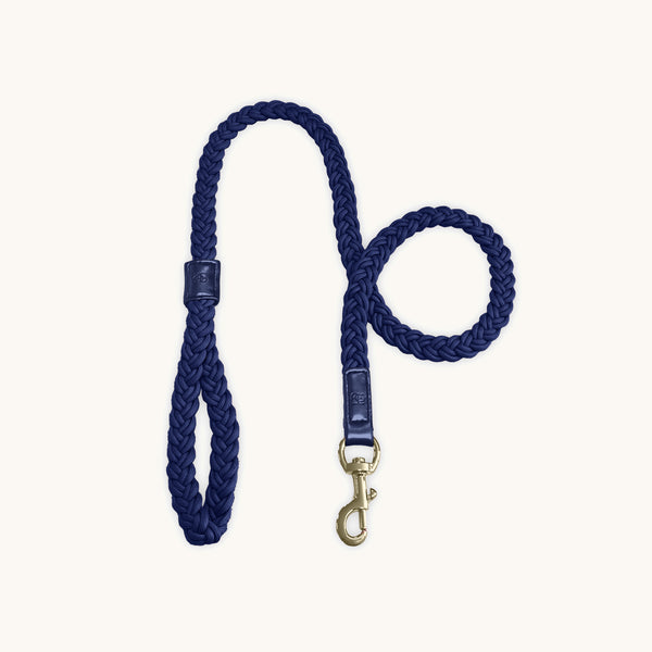 Indigo Blue Plaited Dog Lead