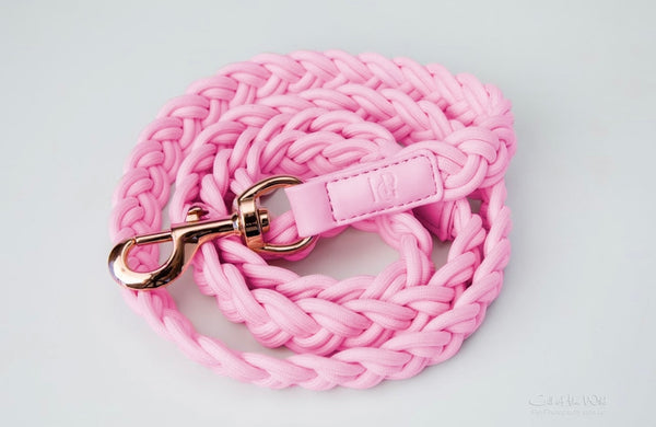 HGP Dog Lead Taffy Pink - Plaited