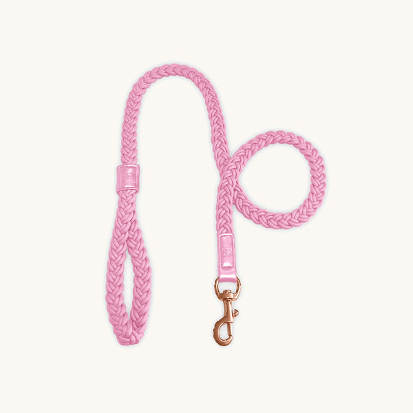 Taffy Pink Plaited Dog Lead