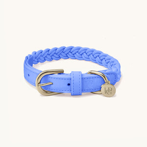 Periwinkle Plaited Dog Collar