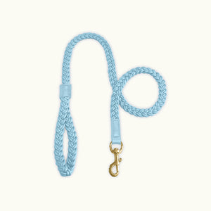 Cloud Blue Plaited Dog Lead