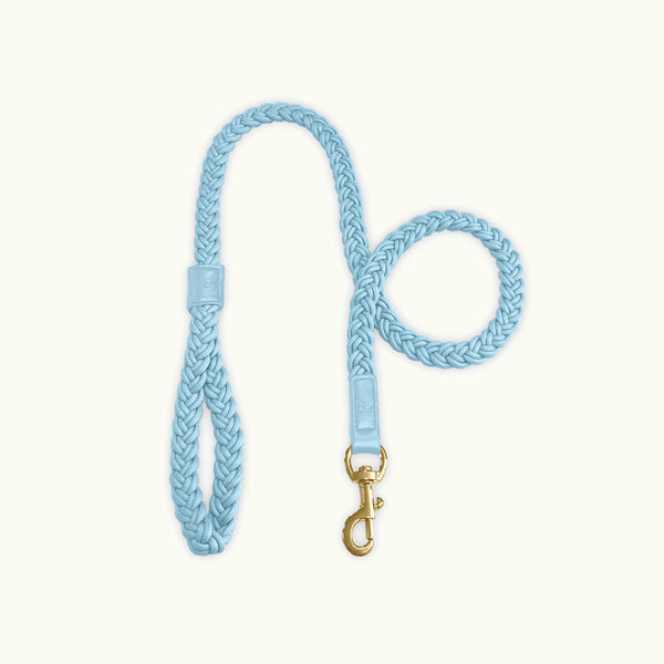 Cloud Blue Plaited Dog Lead