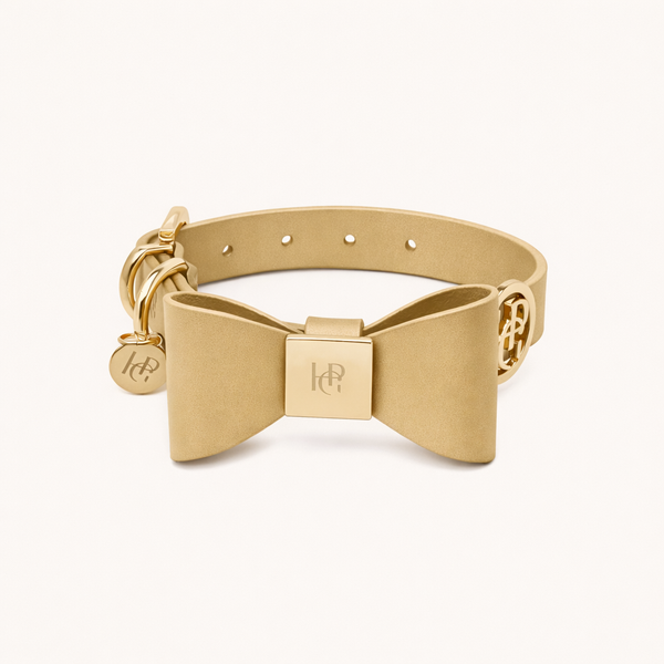 皮革领结-香槟色