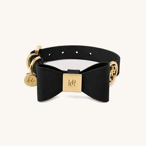 皮革蝴蝶结领子-午夜