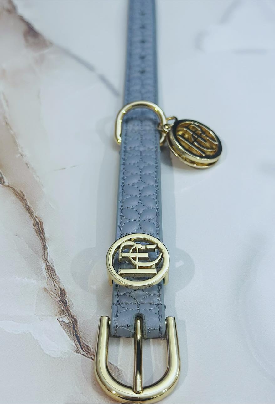 婴儿粉编织狗项圈