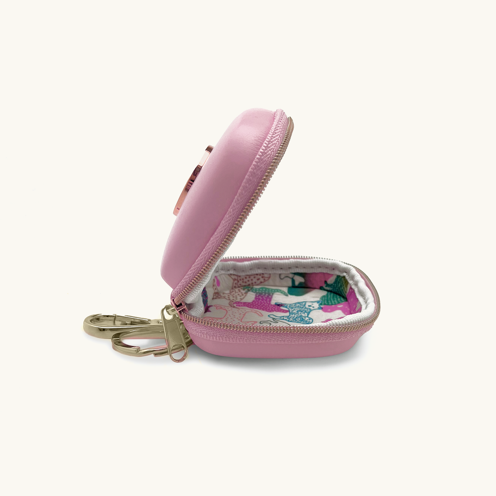 Light pink waste/treat bag with gold accents