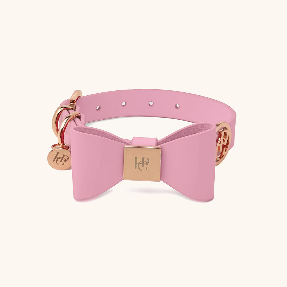 皮革蝴蝶结领-牡丹