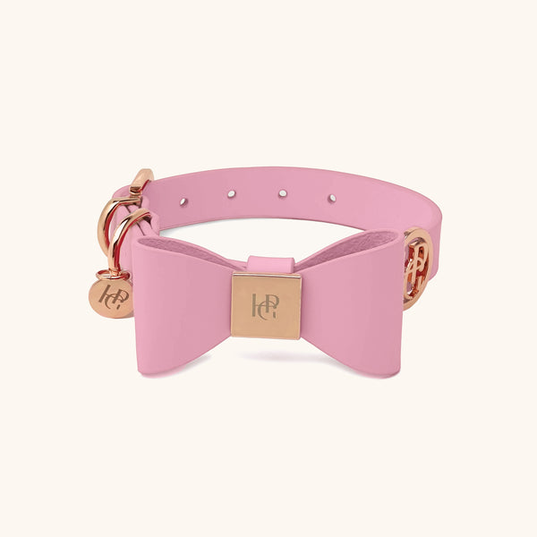 皮革蝴蝶结领-牡丹