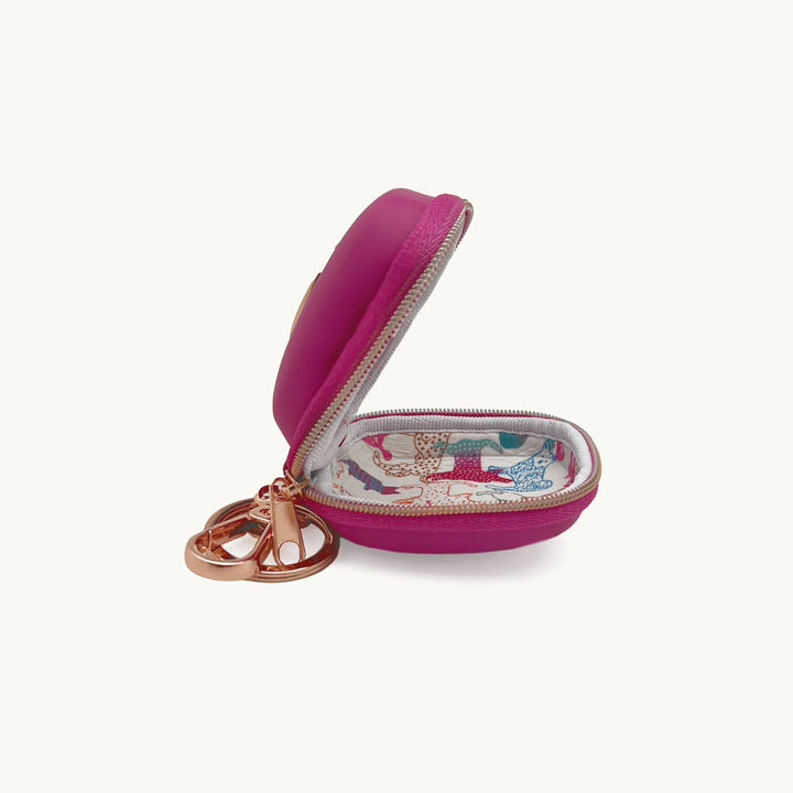 Scarlet Pink waste/treat bag with a keychain 