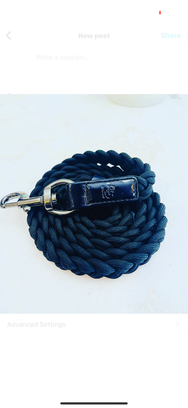 Dog Lead - Raven Black/Gunmetal